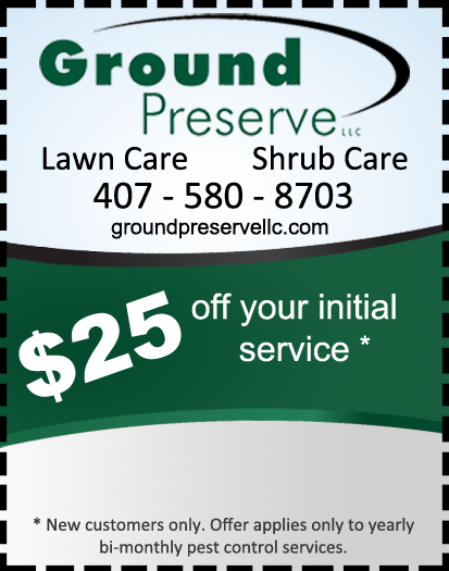 Pest Control Lawn Care shrub care  orlando central florida pest control special offer monthly special coupon